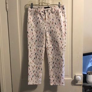 Talbots adorable bird 🦅🐥🦉print Jeans 👖